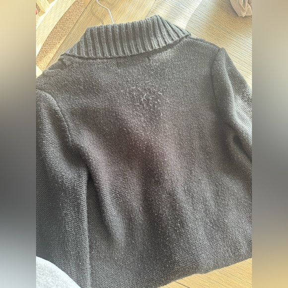 Black Cable Knit Cardigan Sweater - Picture 8 of 9